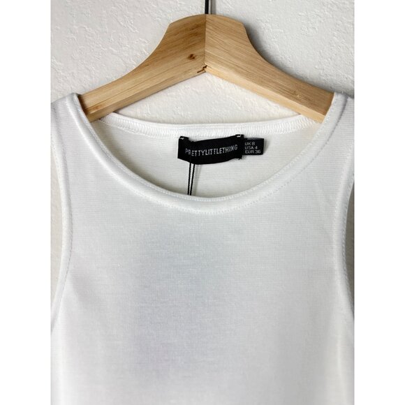Pretty Little Thing White Tank Bodysuit Size 4  NWT - Picture 5 of 8